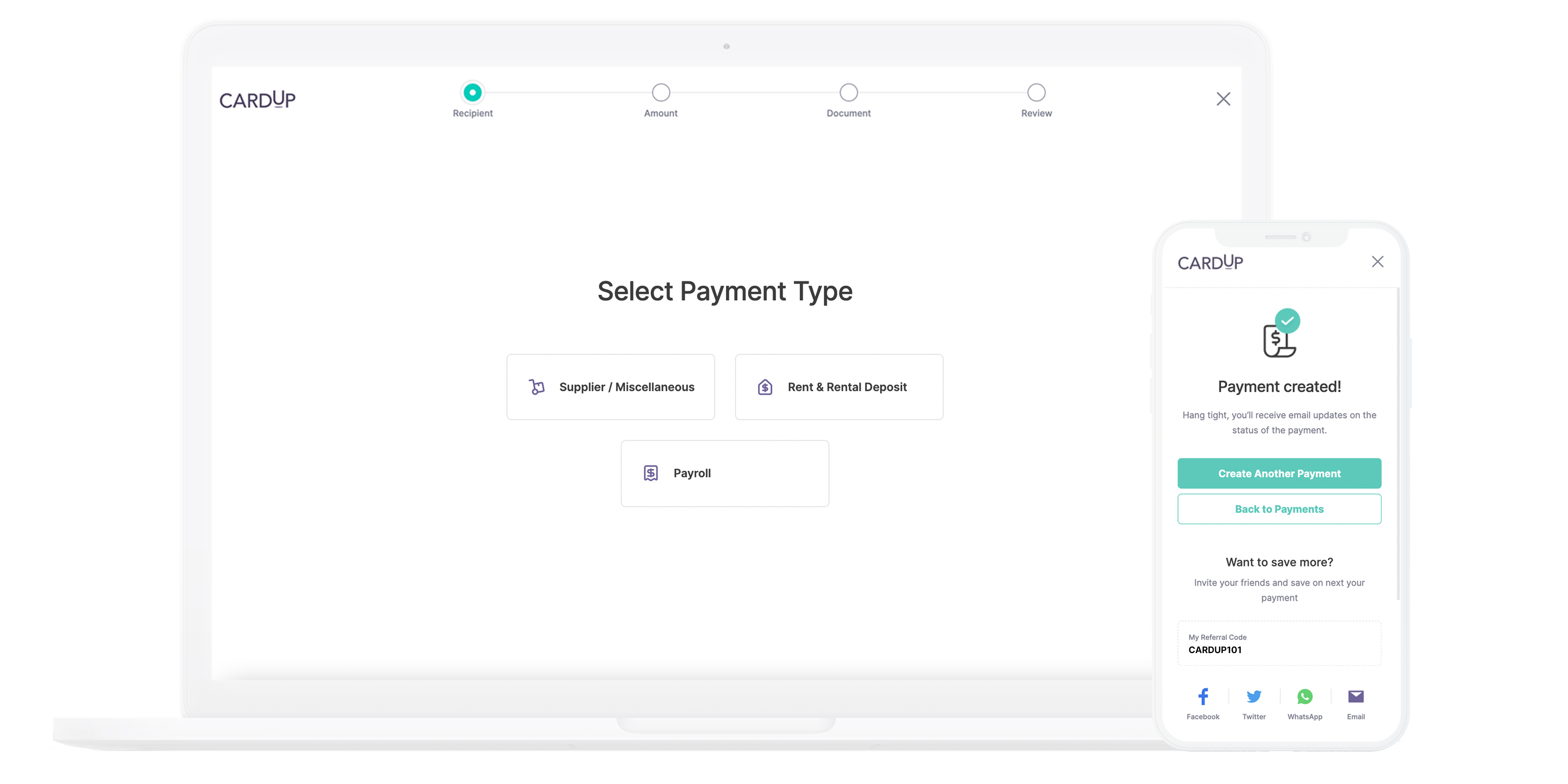 Make business payments using your cards CardUp